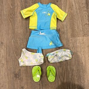 American Girl Doll bathing suits and flip flops